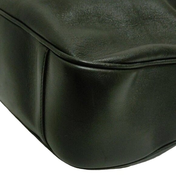 Auth GUCCI Bamboo Black Leather Shoulder Bag - Picture 6 of 10